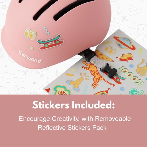 Thousand Jr. Toddler Helmet - Free Reflective Sticker Pack to Customize, Ages 1 and Up, Adjustable Fit, Multi Sport CPSC CE ASTM Certified (Plush Pink)