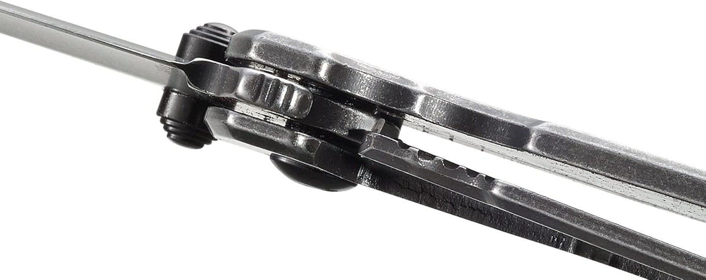 CRKT Squid Everyday Carry EDC Pocket Folding Knife with Frame Lock: Stainless Steel Plain Edge Blade, Stainless Steel Handle, Pocket Clip, 2490KS