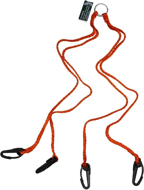 2-Pack of KUFA Crab Trap Accessory Kit (100' Lead Core Rope, Caliper,Harness,Bait Case & 11" Red/White Float) CAQ1x2