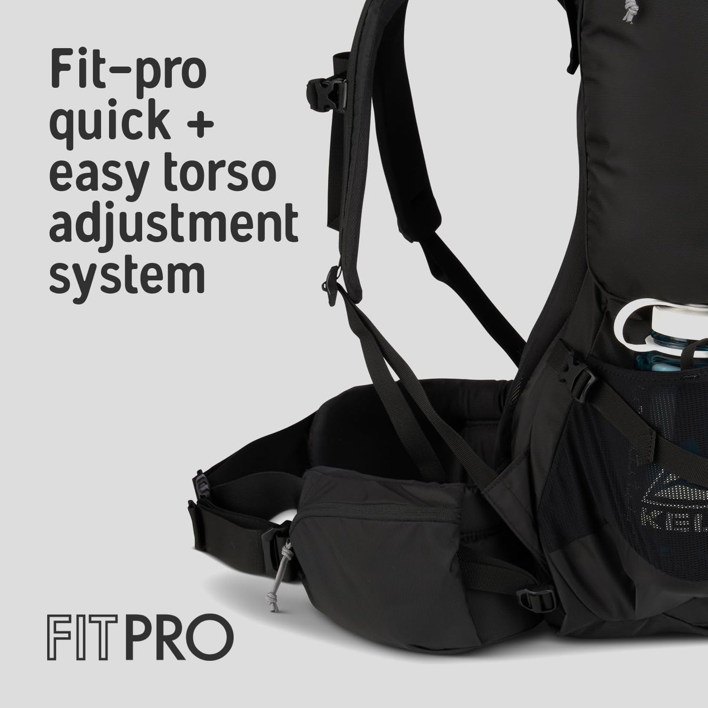 Kelty Coyote 60-105 Liter Internal Frame Backpack - Hiking, Backpacking, Travel, Adjustable Torso (65L / Black)