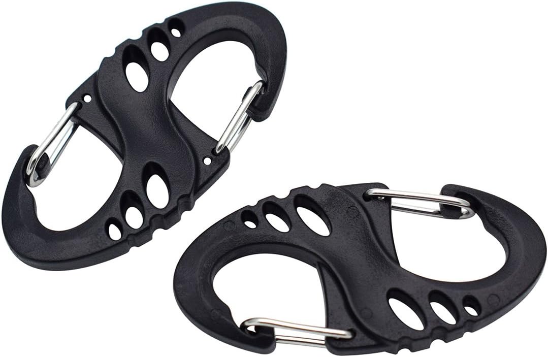 12 Pack S Shaped 8 Shaped Snap Keychain Hook Clip Outdoor Camping for Molle Backpack Hanger Buckle Quick Release Keychain