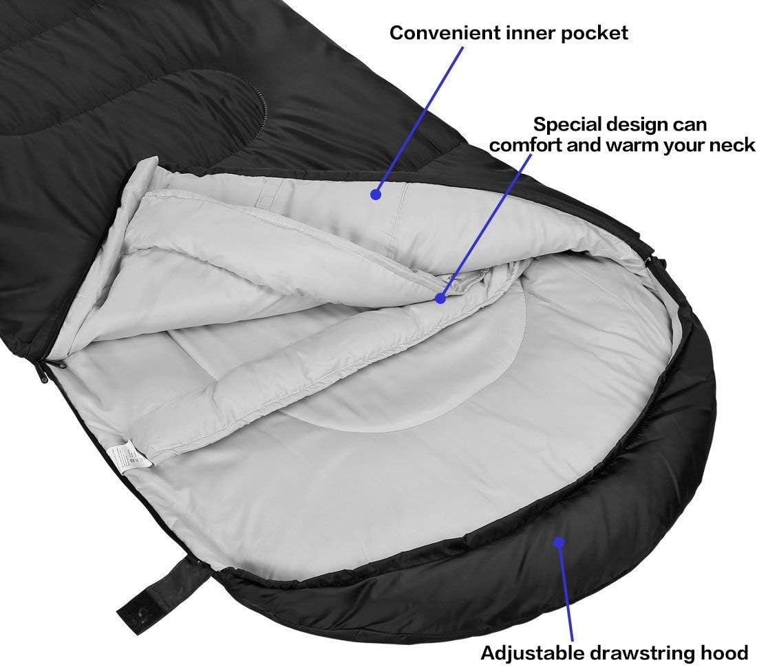 3-4 Season Sleeping Bag for Adults & Kids, Lightweight Warm Cold Weather Camping Bag with Waterproof Compression Sack – Portable for Hiking, Backpacking, Traveling & Outdoor Adventures