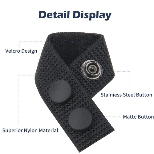RFAdapter Belt Keepers for Duty Belt, 6 Pack Nylon Keepers with Double Snaps for 2¼" inch Wide Police Security Web Belt Accessories