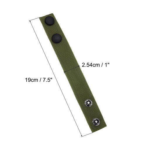 uxcell Duty Belt, 4Pcs - Fabric Belt Keepers with Double Snaps, Nylon Wide Belt Loop Accessories for Security Guard Equipment (Army Green)