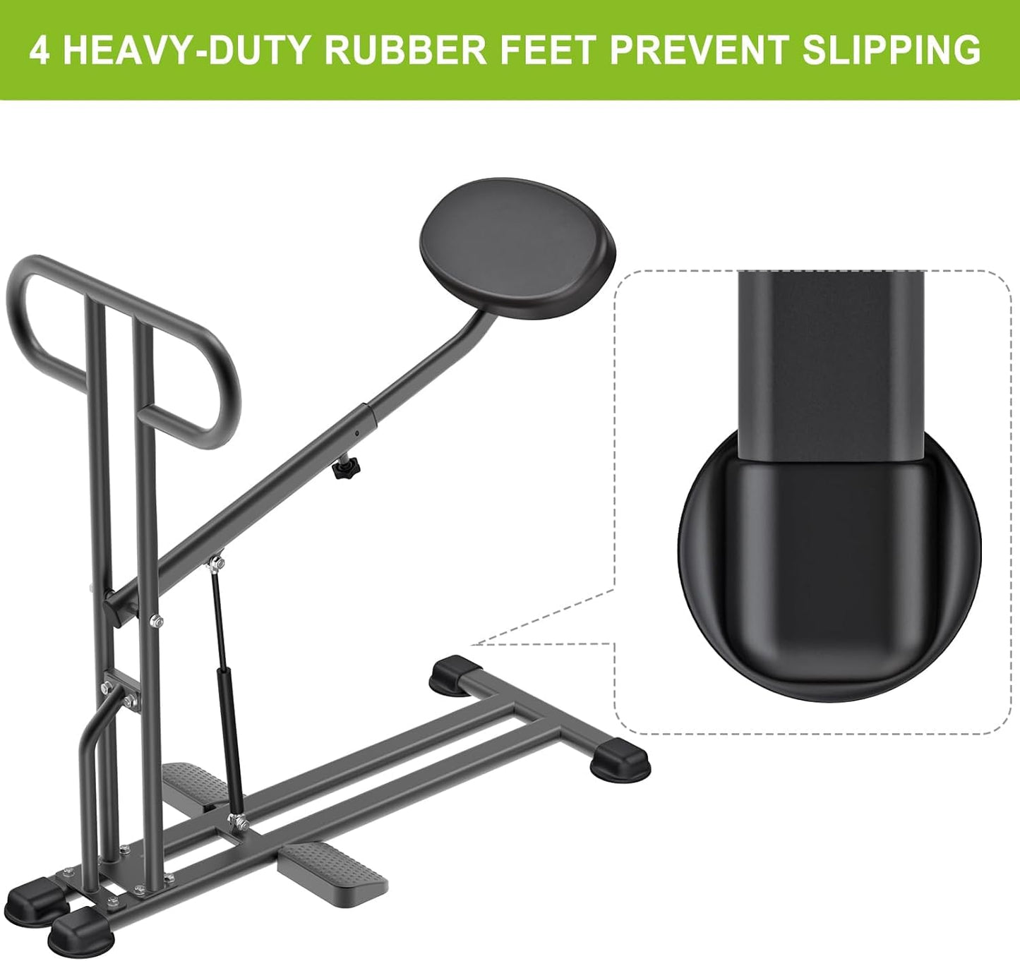 Kipika Squat Machine - Home Gym Workout Equipment for Total-Body Fitness - Low Impact Glute Leg Cardio Trainer with Ergonomic Multi-Grip Handle - 7 Position Seat Adjustment Durable Steel Construction