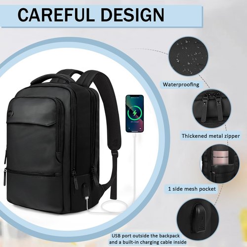 New York XPress Carry on Backpack for Man Women,Extra Large Travel Bussiness Waterproof Backpack,BLACK,00591