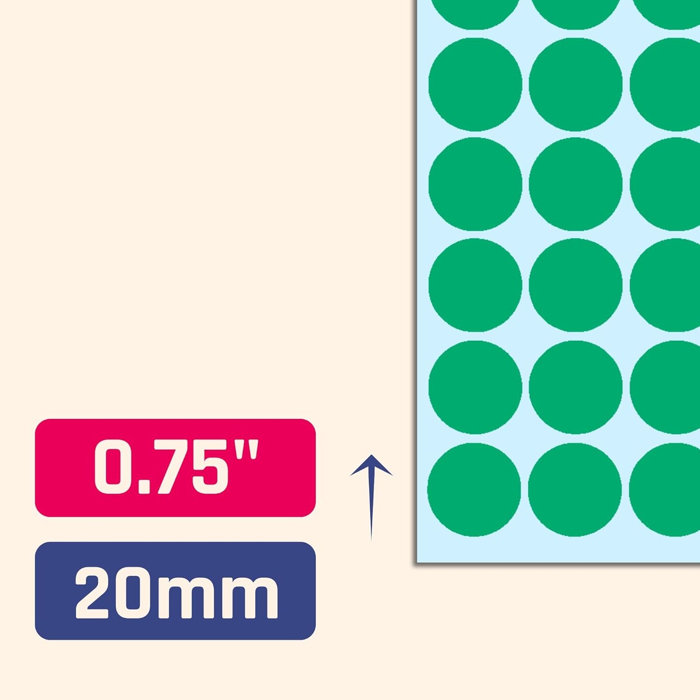 2000 Pack, 3/4" Round Dot Stickers Circle Labels - Red