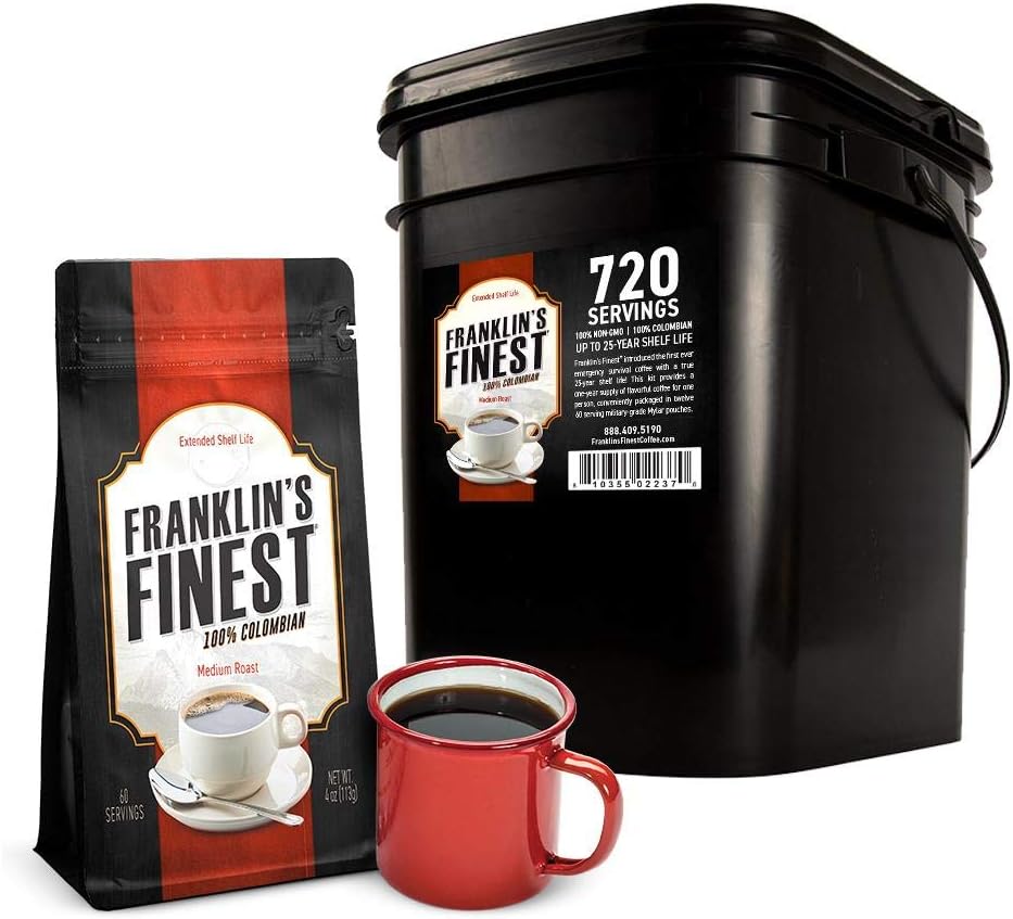 Survival Coffee 720 Servings - Franklin's Finest by Patriot Pantry