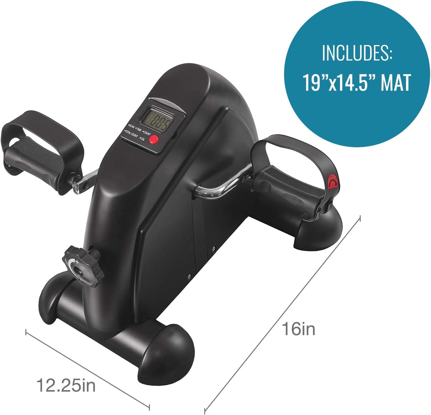 DMI Portable Exercise Bike, Under Desk Bike Pedal Exerciser for Arms or Legs can be used as Workout Equipment or Physical Therapy with Manual Tension Adjuster, Chrome