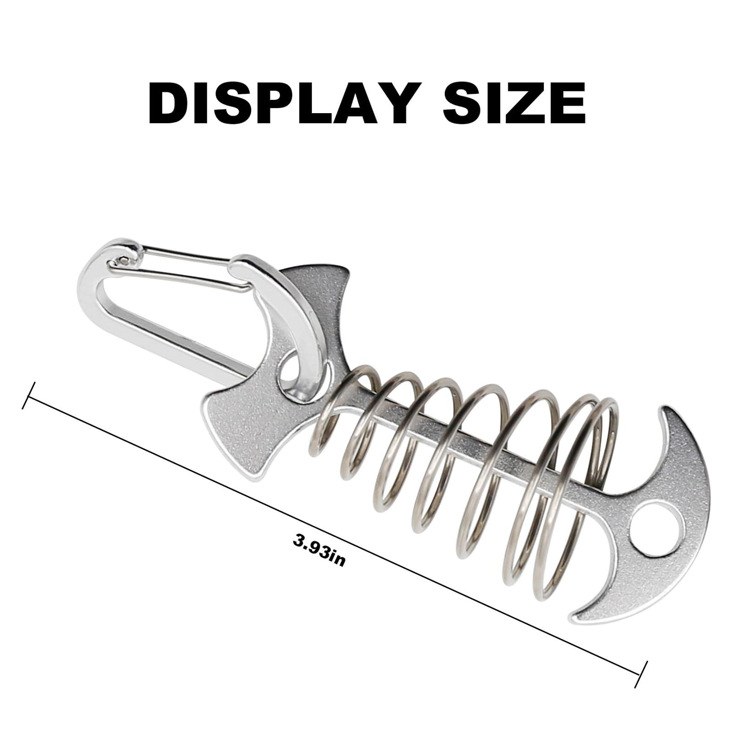 Zreneyfex 10 Pack Aluminum Tent Rope Tightener with Clips Cord Adjuster Tensioners Tents Tensioner Outdoor Camping Accessoriness Deck Anchors Pegs with Carabiners (Sliver)