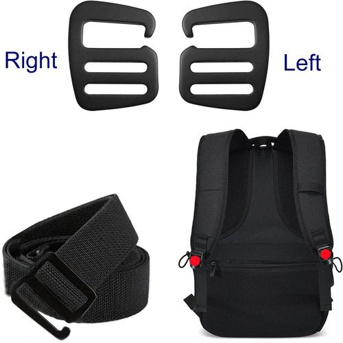 LUORNG 8PCS 20mm Black G-Hook Wave Buckles Backpack Strap Belt Hardware Carabiners Hook Adjustable Buckles Backpack Luggage Strap Webbing Outdoor Webbing Buckle Clips