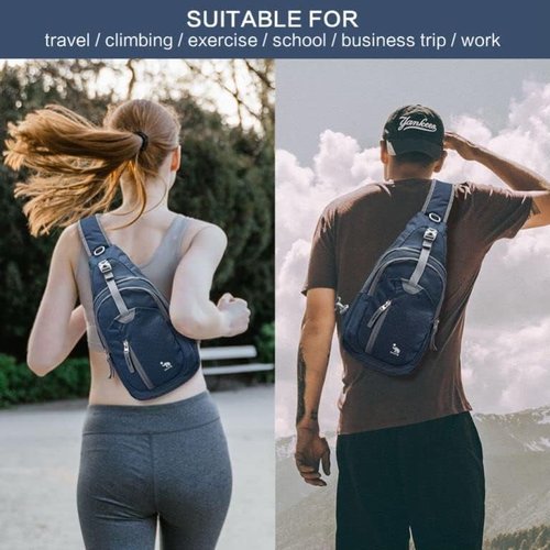 Lightweight Crossbody Sling Bag for Men & Women - Travel Hiking Chest Daypack