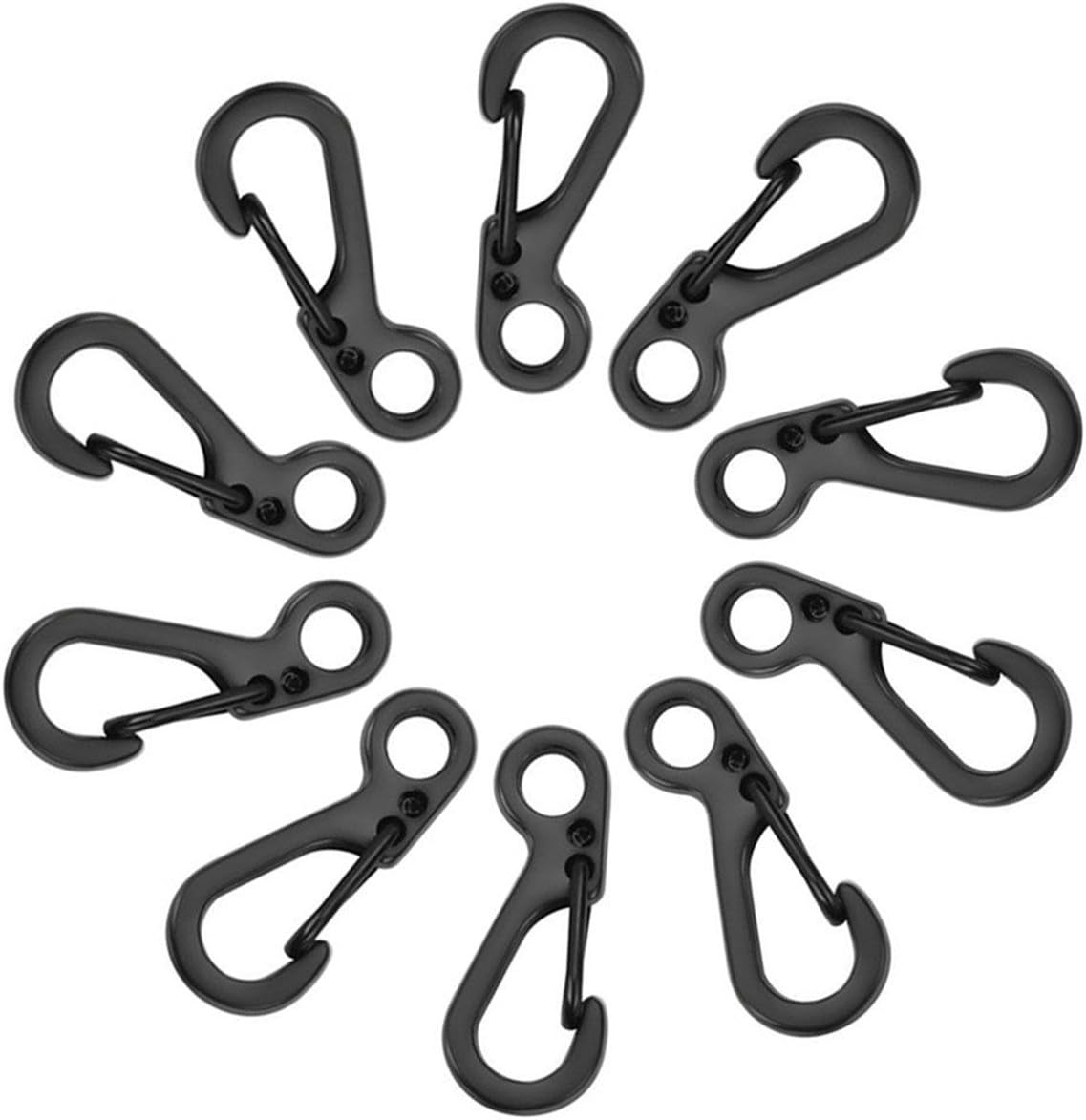 10PCS/LOT Mini SF Spring Backpack Clasps Metal Snap Carabiners EDC Keychain Camping Bottle Paracord Hooks