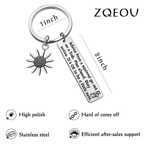 ZQEOU Squirrel Decor Keychain for Squirrel Lover Whisperer Gifts Animal Keychain Animal Themed Gifts Inspirational Jewelry