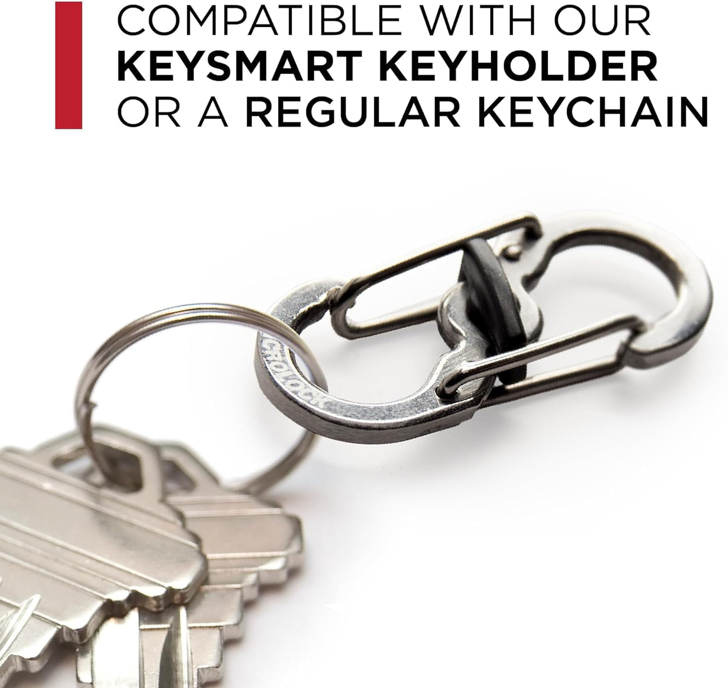 KeySmart 10 Pack Quick Disconnect Key Carabiners - Quick Release Dual and Mini Carabiner Clip, Stay Organized with Carabiner Keychains Clip, Easy Twist to Lock and Unlock, Never Lose Your Keys