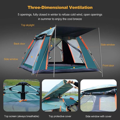 axGear Camping Tent Popup Tent Water Resistant Windproof Dome Hiking Tent 5 People Family Easy Setup