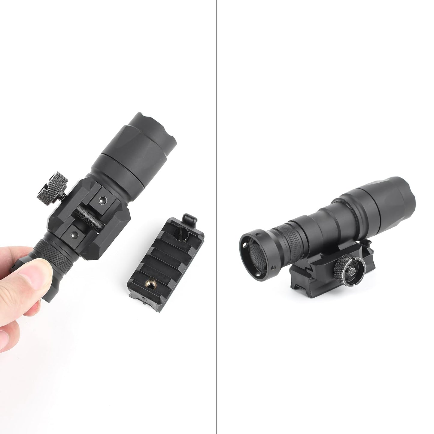 NECARL Tactical Helmet Flashlight Mount, Plastic Tactical Helmet Rail Slider Mount for Fast Helmet, Compatible with M300 M600 Series Flashlight Scout Light Weapon Light