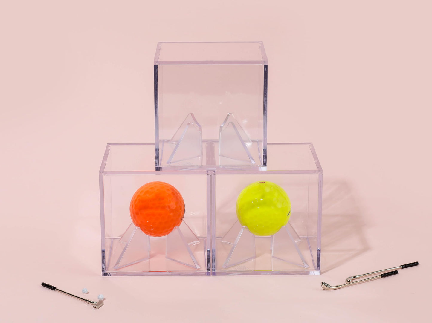 Peak Athletix Baseball & Golf Ball Display Case Acrylic Cube Square Clear Memorabilia Display & Storage Sports Official Baseball Accessories (Golf Ball Case, Standard)