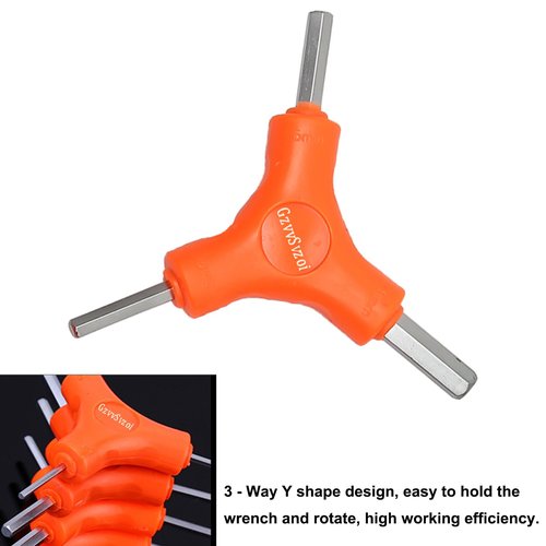 GzvvSvzoi Bicycle Hex Wrench Tool, 3-Way Y Allen Bike Torque Spanner Internal Hex Cycling Repair Tool (Size 2.5, 3, 4, 5, 6, 8 MM)