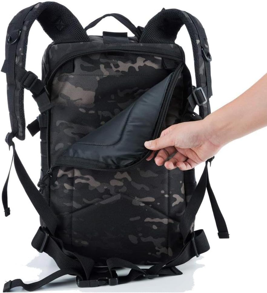 REEBOW GEAR Military Tactical Backpack for Men Large 34L Army 3 Day Assault Pack Molle Bag Backpacks (34L, Black)
