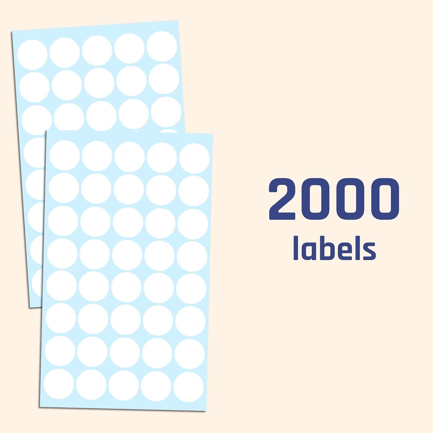 2000 Pack, 3/4" Round Dot Stickers Circle Labels - Red