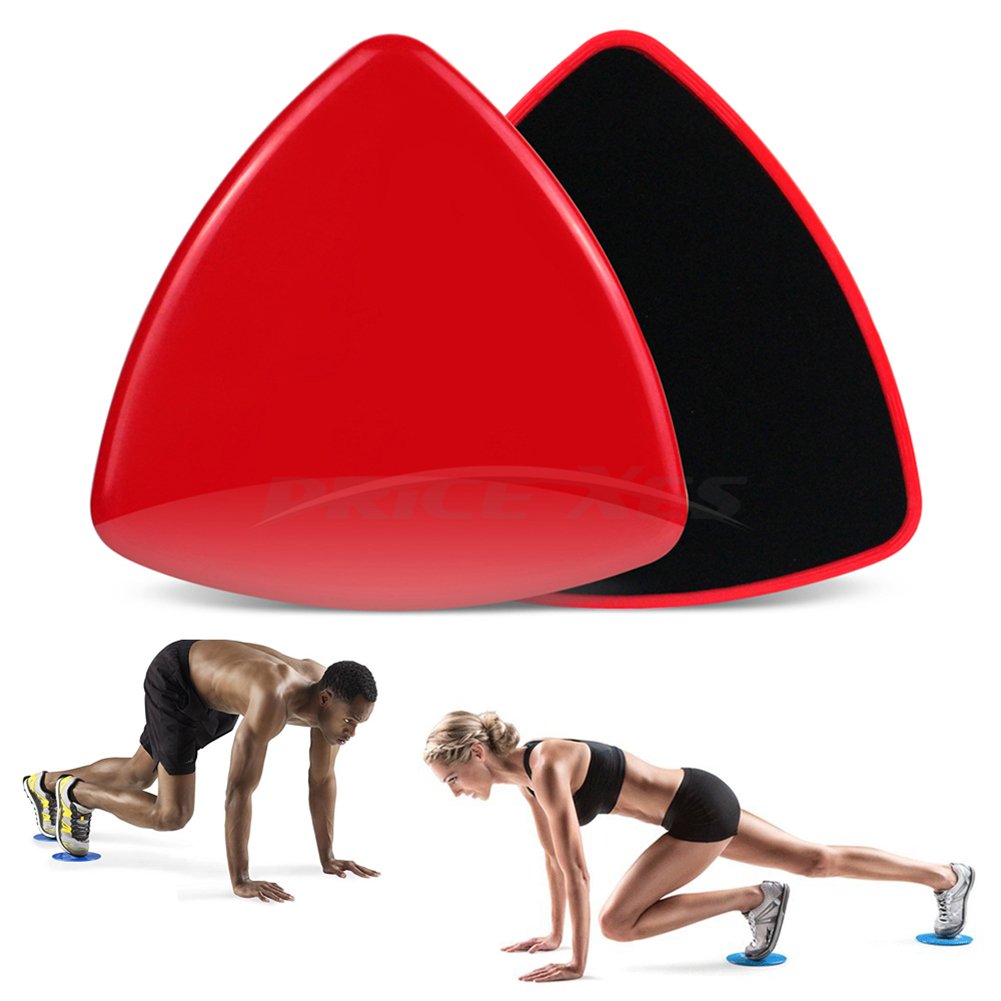 2 x Dual Sided Gliding Discs Exercise Sliders Core Sliders Fitness Ultimate Trainer Gym Home Abdominal & Total Full Body Workout Equipment on ALL surfaces Slide & Glide Exercises (Black, Circle)