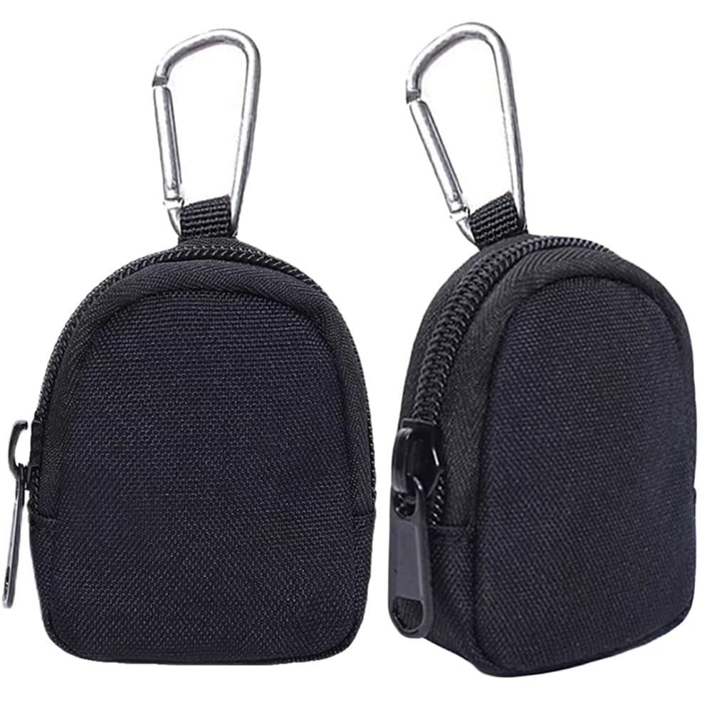 2 Pack Tactical Coin Purse - Military Pocket Keychain Pouch as Mini Tool Organizer Coin Car Key Waist Case Earphone Pack Backpack Accessory Pouch (Black-2pcs)