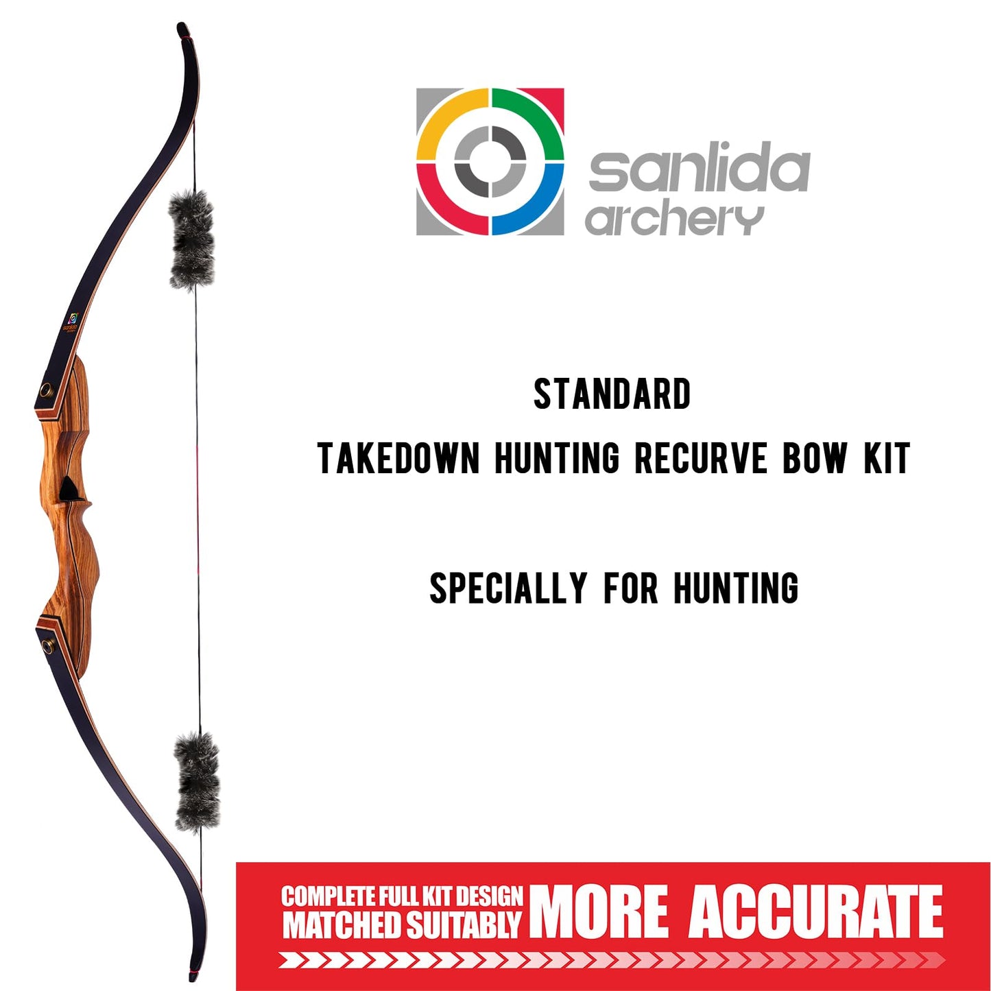 Sanlida Eagle X9 New 58” RTH Standard Hunting Recurve Bow and Arrow Set for Adults and Hunters, Wooden Takedown Recurve Bows Package for Outdoor, Hunting and Practice (35 Lbs, Right Hand)