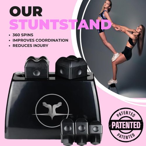 Cheerleading Stunt Stand® - Balance & Flexibility Training Equipment with Free Video Guide - Black