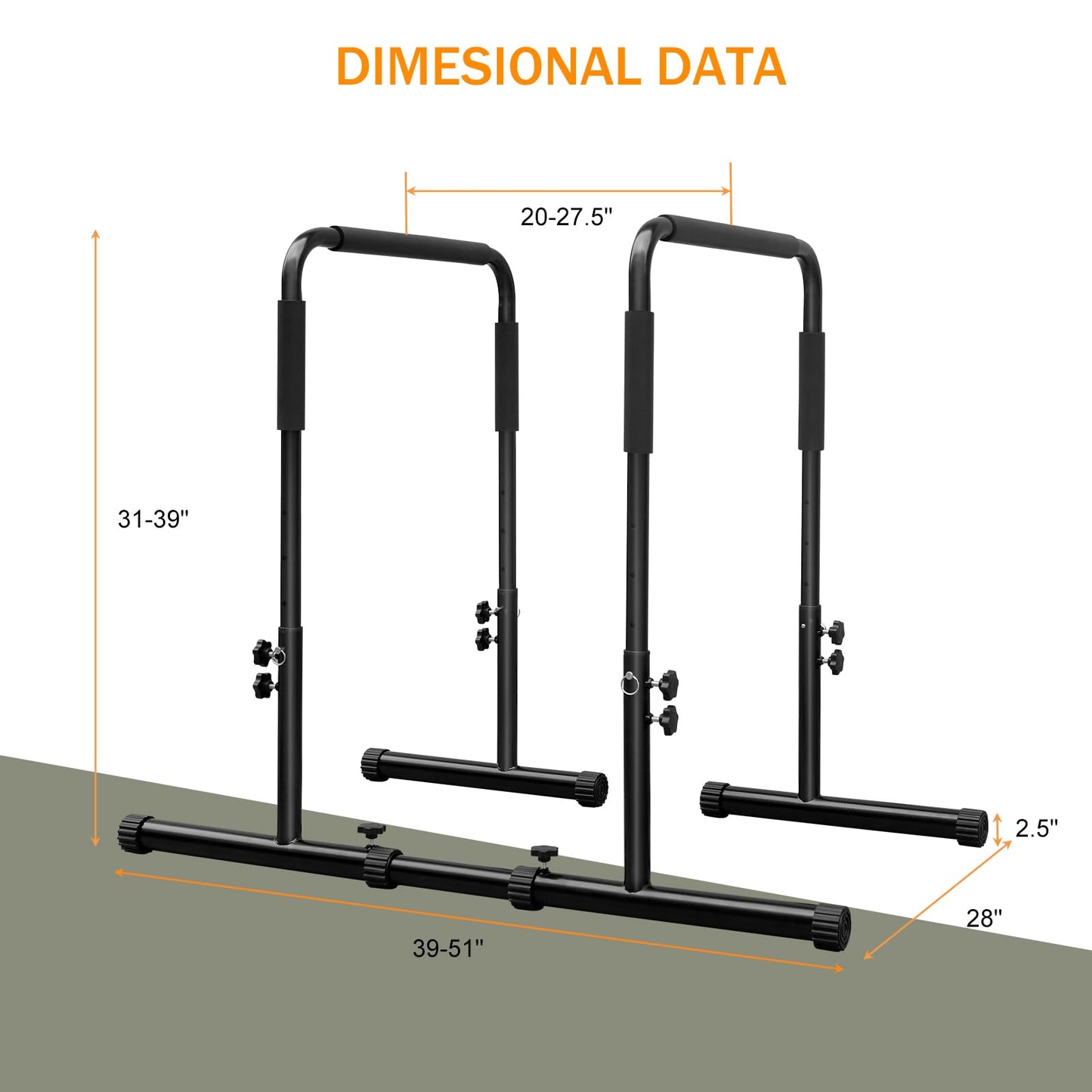 Athfiner Dip Bar Adjustable Dip Stand Station for Home Fitness Workout Calisthenics Exercise Pull Up Stand Portable Parallel Bar