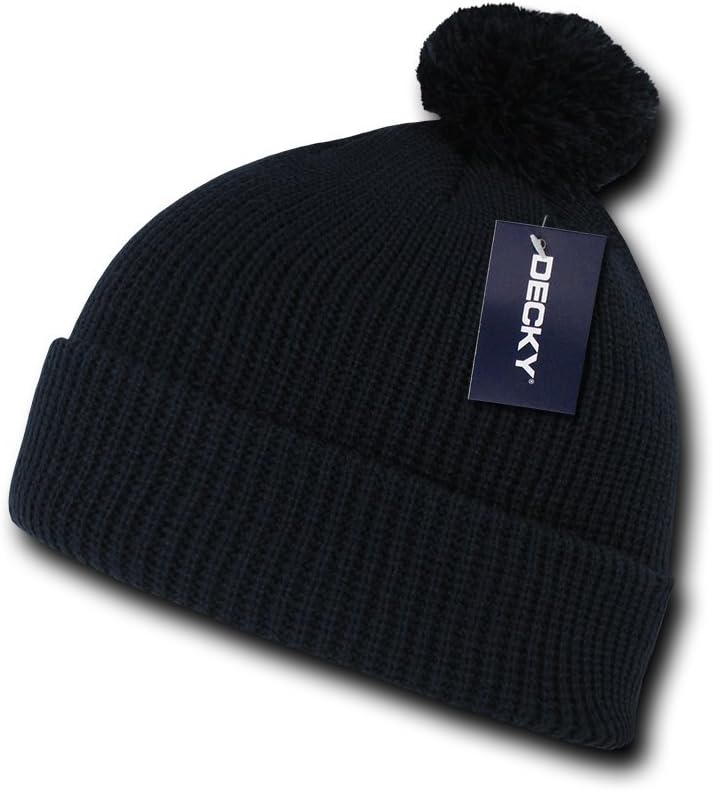 DECKY Pom Pom Acrylic Beanie
