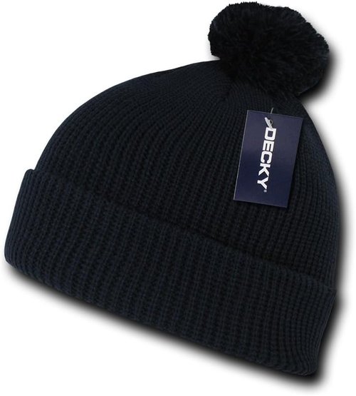 DECKY Pom Pom Acrylic Beanie