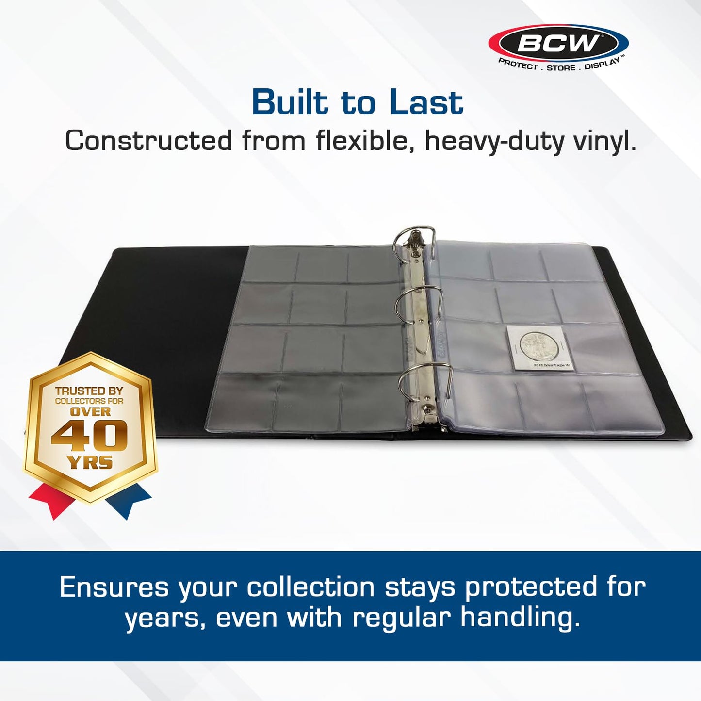 BCW Album - Coin Collectors - Black | 3-Inch Binder | Holds 90 Pages