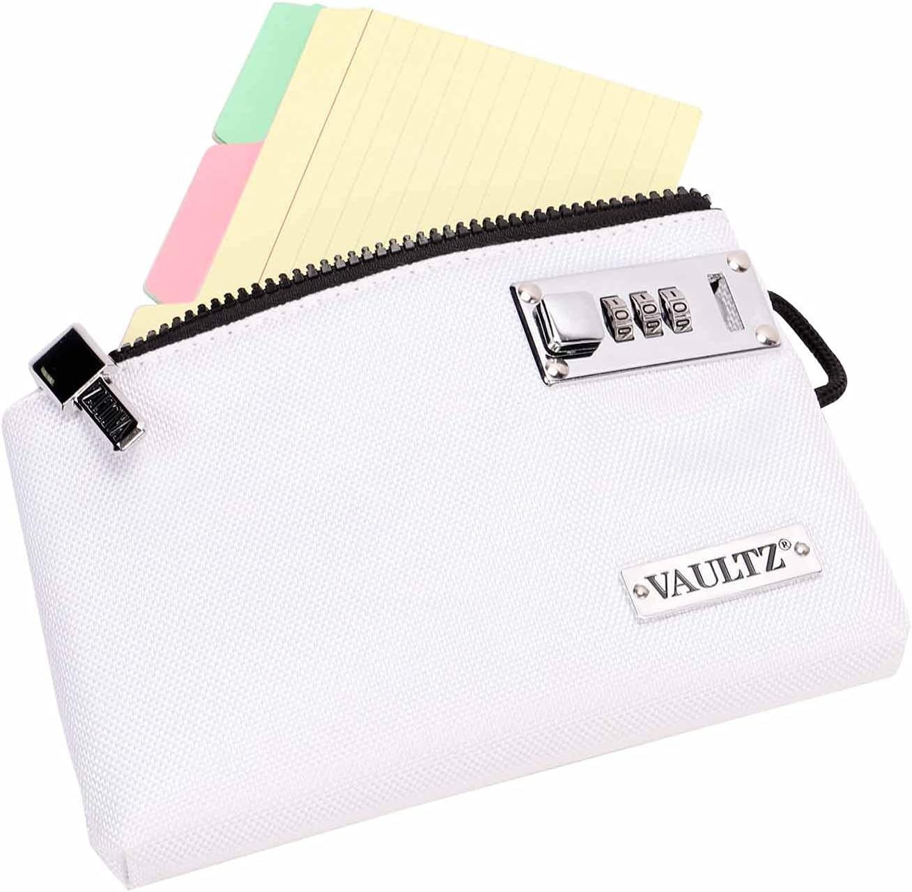 Vaultz Money Bag with Lock - 5 x 7 Inch, Men & Women's Locking Accessories Pouch for Cash, Bank Deposits, Wallet, Medicine, Phone and Credit Cards - BERRY