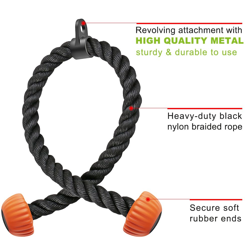 SELEWARE Cable Machine Attachments Set LAT Pulldown Attachments Cable Machine Accessories for Home Gym Weight Workout Tricep Rope Double D Row Handle V Bar Handle Pull Down Bar Straight Bar