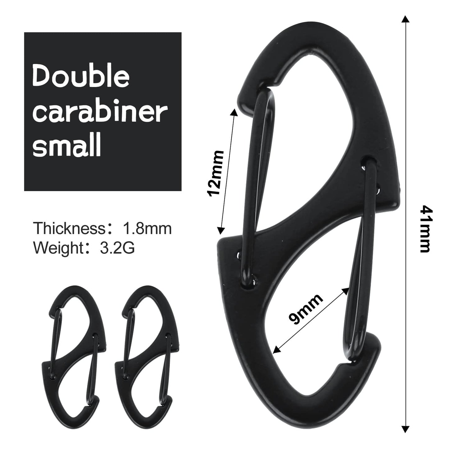 40 Pcs Colorful S Shaped Double Carabiner - 1.6 Inch Dual Gate S Binder Carabiner - Trigger Snap Hooks for Small Doll Pendant Key Rings,Ideal for Camping Traveling Fishing