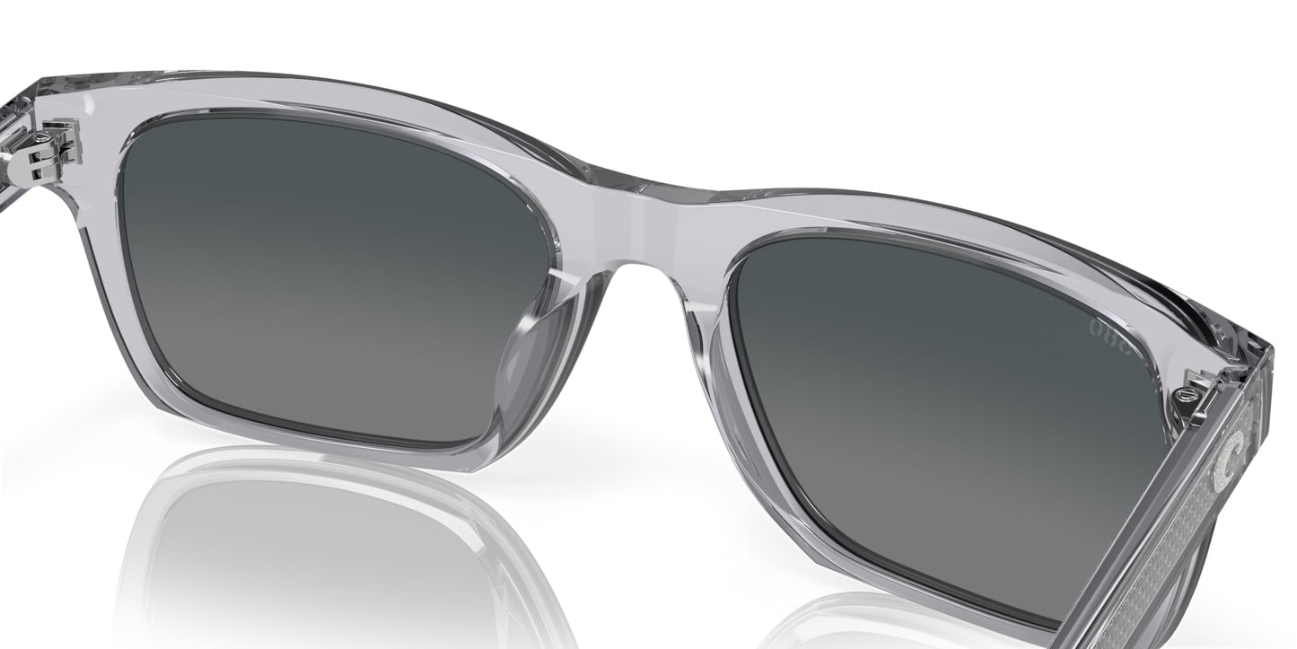 Costa Man Sunglasses Shiny Light Crystal Gray Frame, Gray Gradient Lenses, 55MM