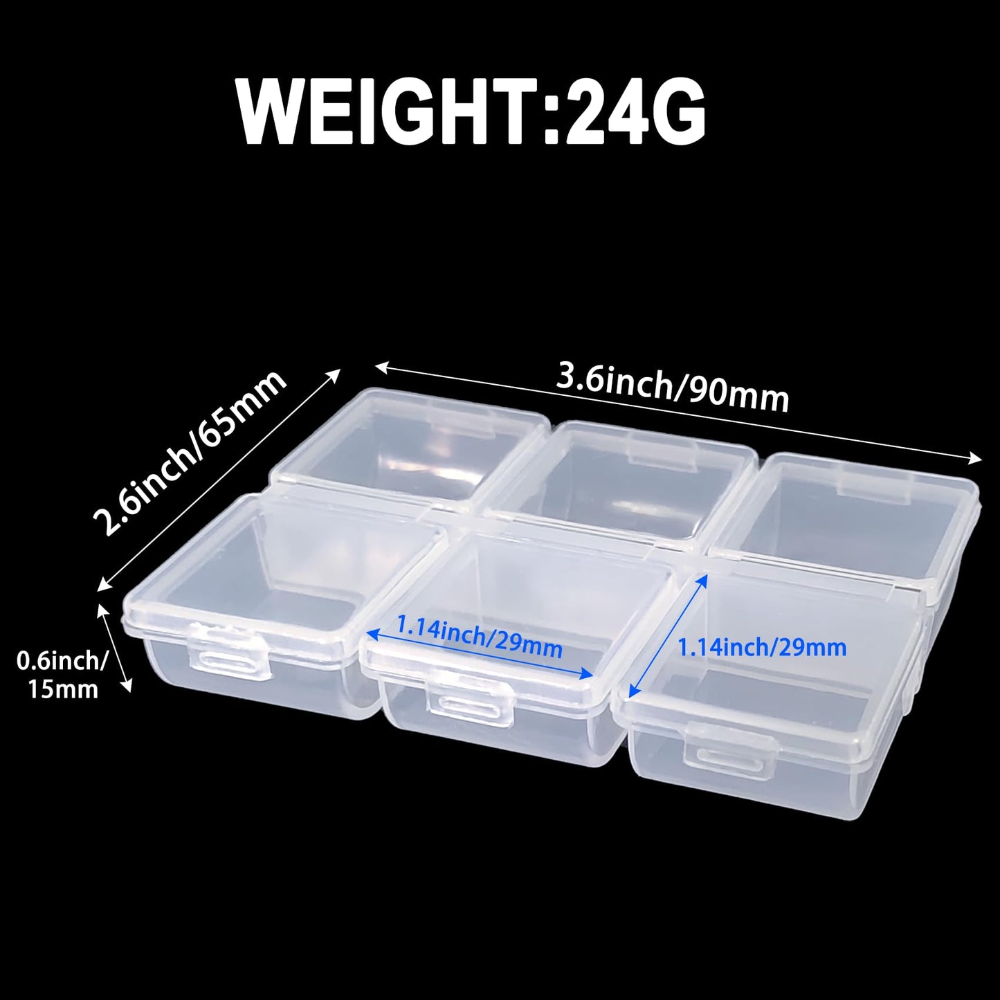 2PC-Aventik Fishing Tackle Box Tackle Utility Boxes Plastic Box Storage Organizer Fishing Storage(Hook box-6C)