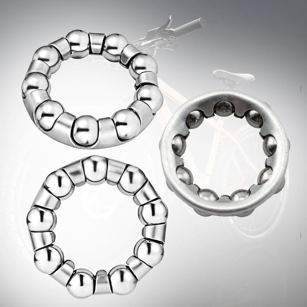 Generic 4pcs Bike Ball Crank Bearing 6mm(1/4 Inch) X 9 Balls Ball Bearings for Bike Crank Bottom Bracket Bicycle Ball Bearings Retainer Bike Parts Repair Accessories, Silver, ZXCZZZC004