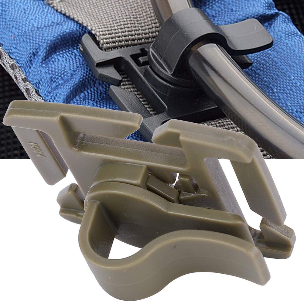 10 pcs Water Tube Clip, Hydration Hose Clip 360° Rotation, Simple Structure, ABS Material, Water Bottle Clip for Backpack, for Drinking Pipes with a Diameter of 8~12MM.