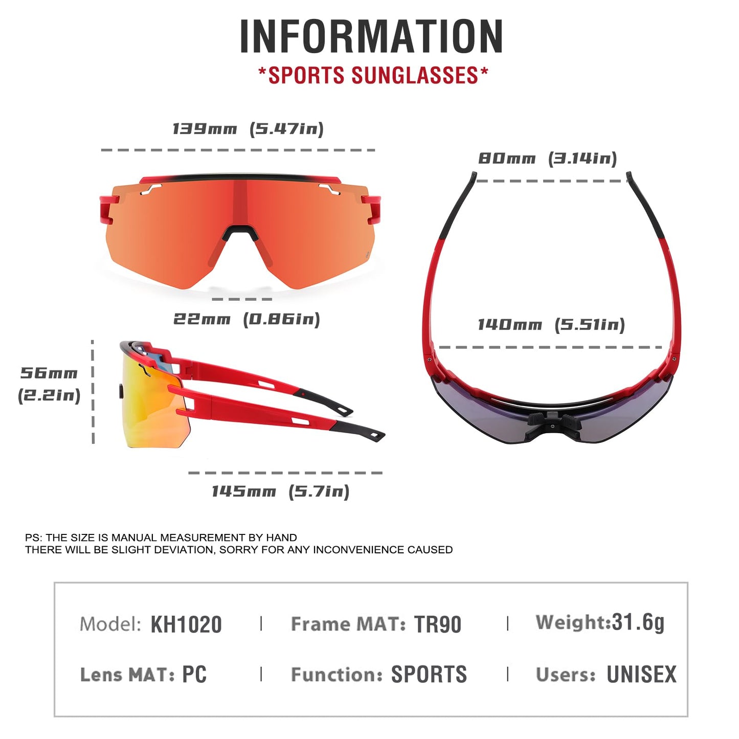 HIYAPATY Youth Baseball Sunglasses 8-12 Sports Sunglasses Lightweight TR90 Frame UV400 Suitable for Cycling Running Skateboarding Parkour