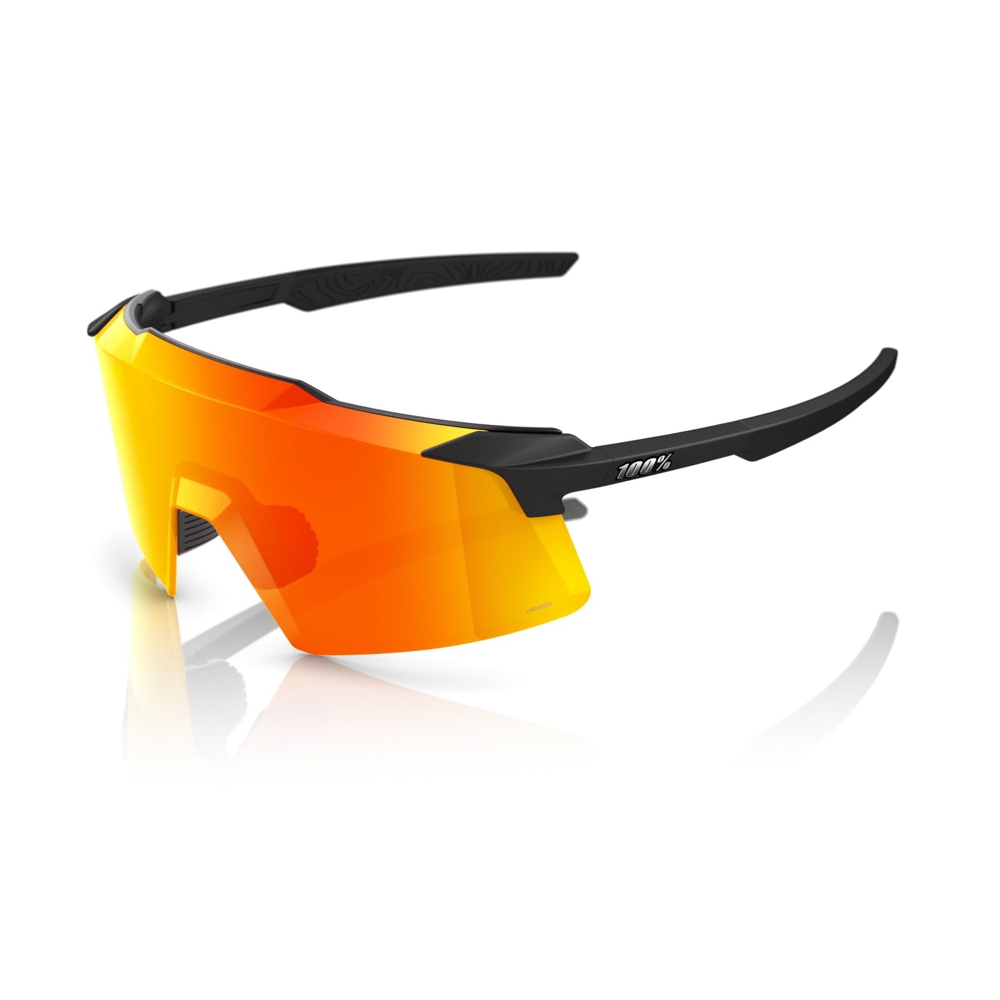 100% AEROCRAFT Sunglasses - Scratch-Resistant Lens - Lightweight and Durable Sunglasses for Outdoor Sports - Soft Tact Black, HiPER Red Multilayer Mirror