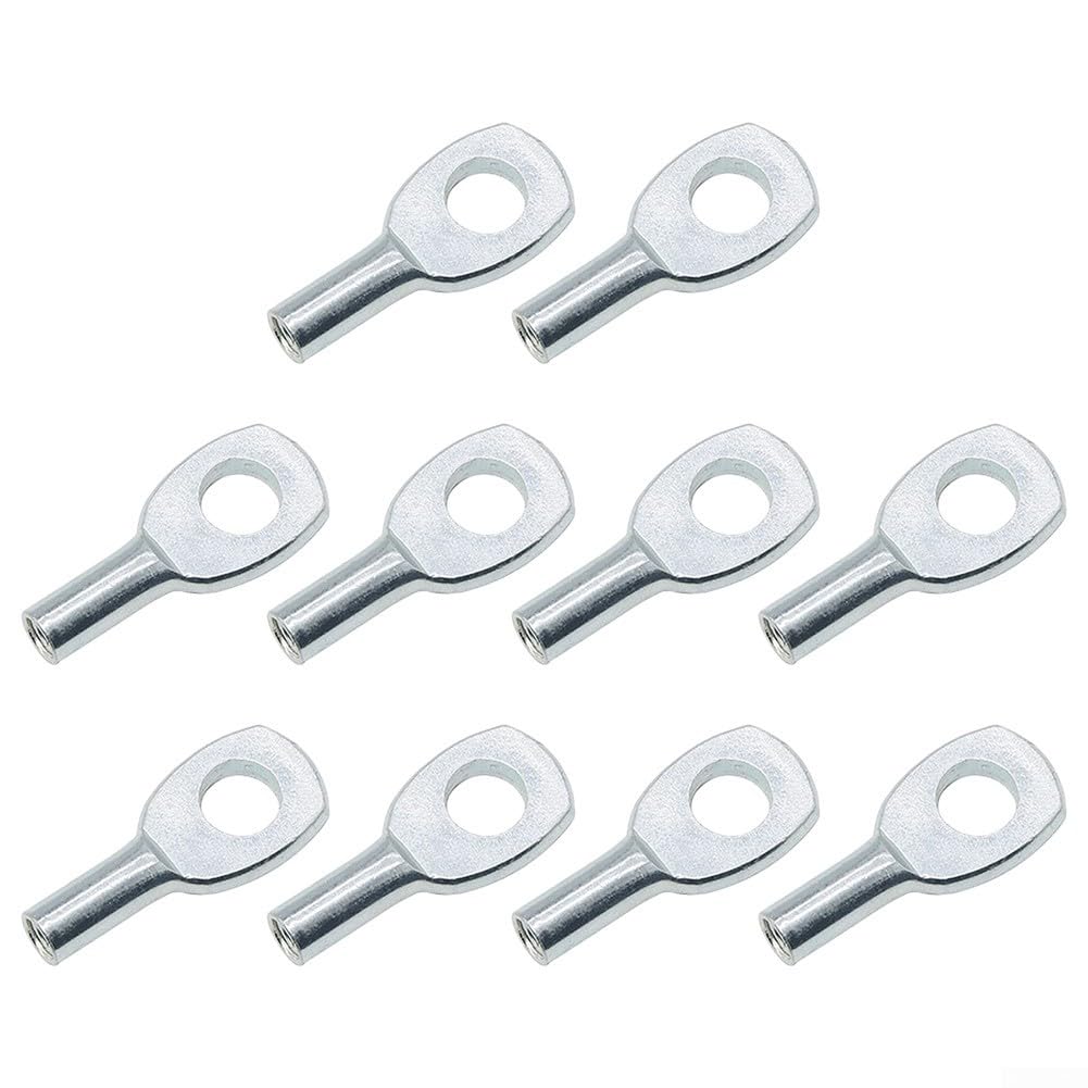 10 Pcs Gym Pulley Machine Cable Eyelet Terminal Interface Port, Gym Machine Accessories For 5Mm/6mm Cable Ball Stopper Interface Port Components For Various Equipment Cables(6mm)