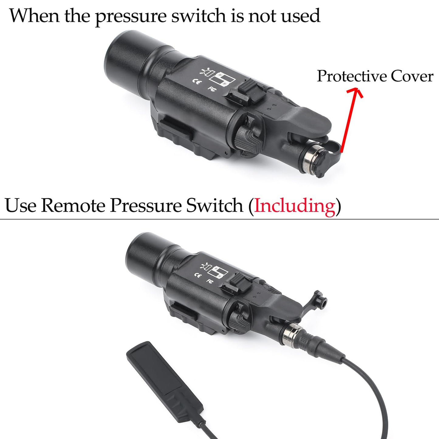 NECARL Remote Pressure Switch, Tactical Pistol Light Dual Function Switch for Airsoft X300 Series Pistol Light Scout Weapon Light, with Momentary Constant Modes