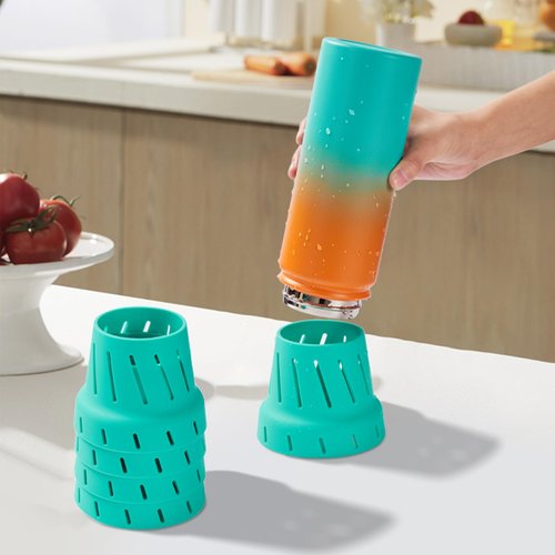 CDYJLDY Water Bottle Drying Rack: Simple Silicone Bottle Rack for Faster Drying - Portable Cup Bottle Accessories Fits for Stanley Owala Hydro Flask CamelBak Cirkul Yeti(Green 6 Pack)