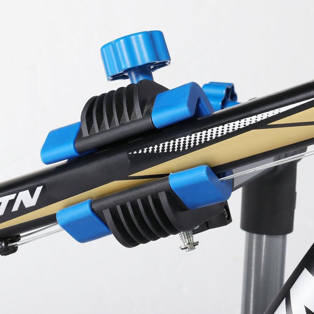 Yaheetech Bike Repair Stand - Height Adjustable Bicycle Workshop Stand with Tool Tray for Road & Mountain Bikes, Red/Blue