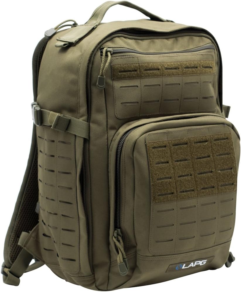 LAPG Atlas 12 Hour Tactical Backpack for Men & Women, Survival Gear Bag, Large Hiking Camping Bug Out Backpack, Black