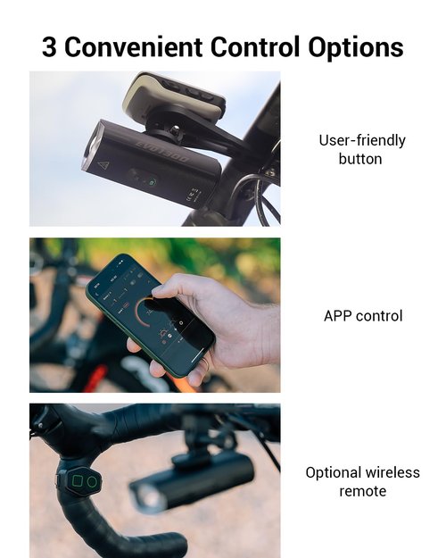 Magicshine EVO 1300 Bike Light with Remote Control, 1300 Lumens Waterproof Bicycle Headlight, USB-C Rechargeable Front Light for Night Riding