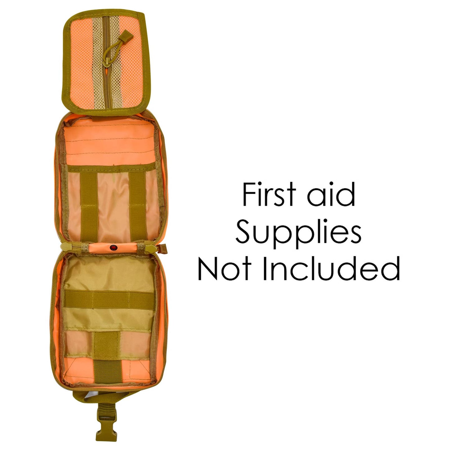 Gogoku First Aid Pouch 1000D Nylon Tactical Molle Tear Away Medical Pouch Empty Utility Pouch for Outdoor Activities Medical Supplies Camping Hiking Travel,Bag Only (Orange)