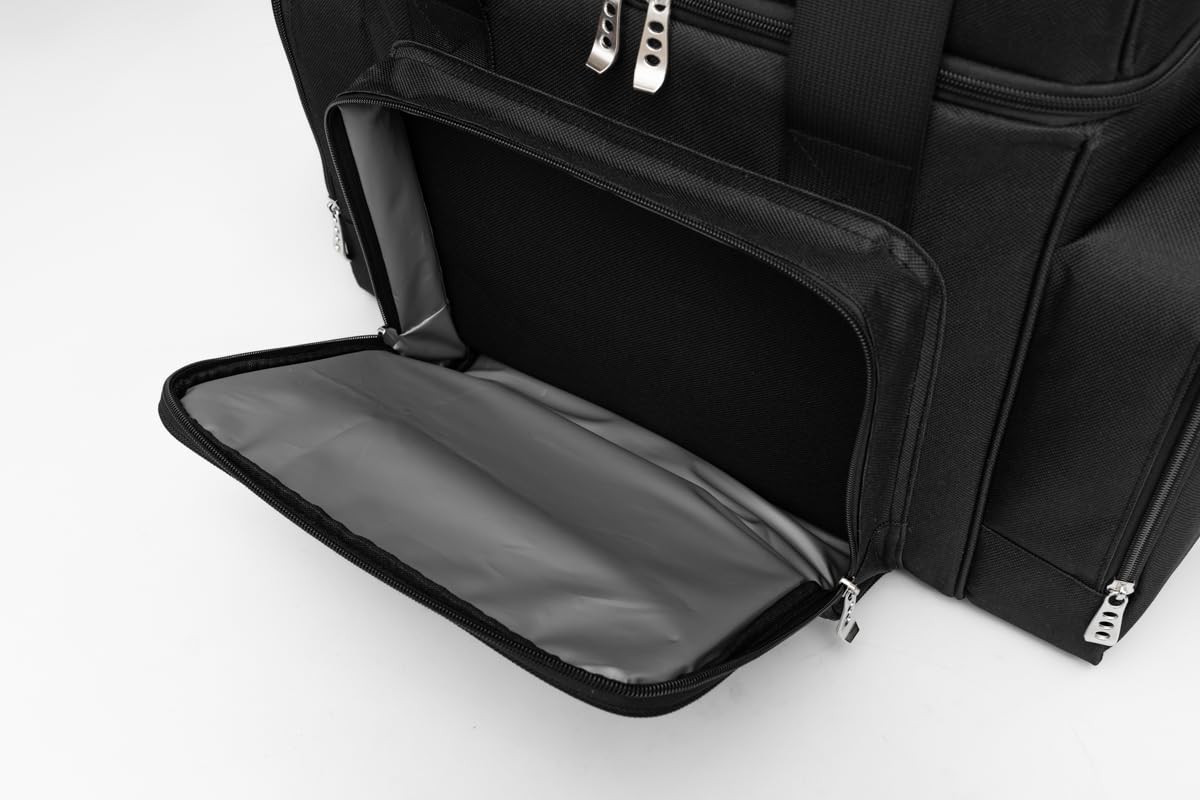 Extra Large Cooler Bag (15x12.5x9 in) with Leakproof Hard Liner. Two Insulated Compartment, Heavy Duty Fabric, Thick Insulation, Reinforced Stiches, Multiple Pockets, Durable Zipper.